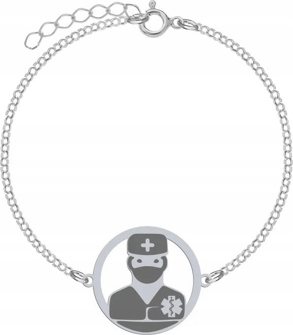 Radziszewska Jewellery Bransoletka z Ratownikiem Medycznym srebro GRAWER