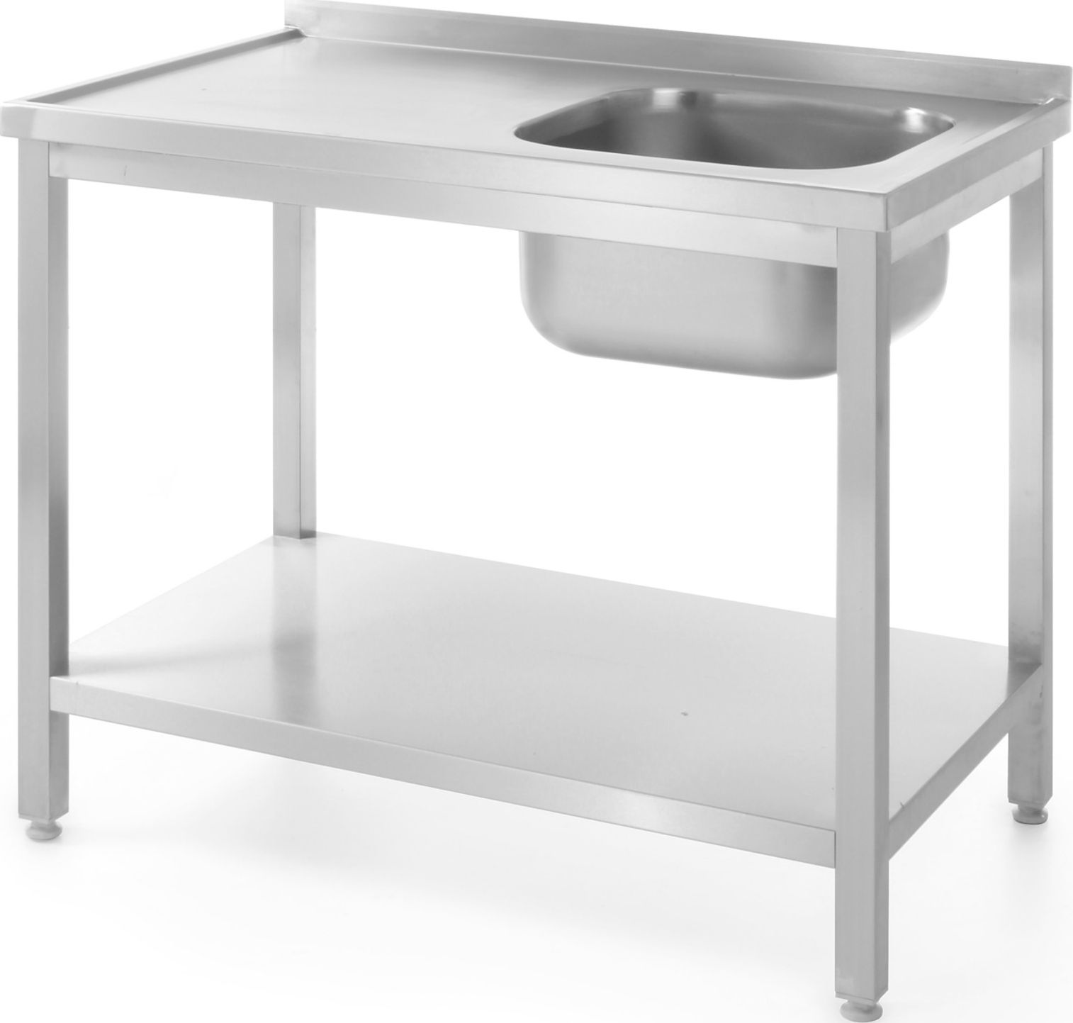 Hendi Stół blat roboczy stalowy do zmywalni z jednym zlewem z półką 80x60cm PRAWY - Hendi 811863 Stół blat roboczy stalowy do zmywalni z jednym zlewem