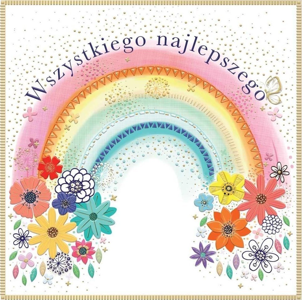 Karnet KW Urodziny - Tęcza z kwiatami