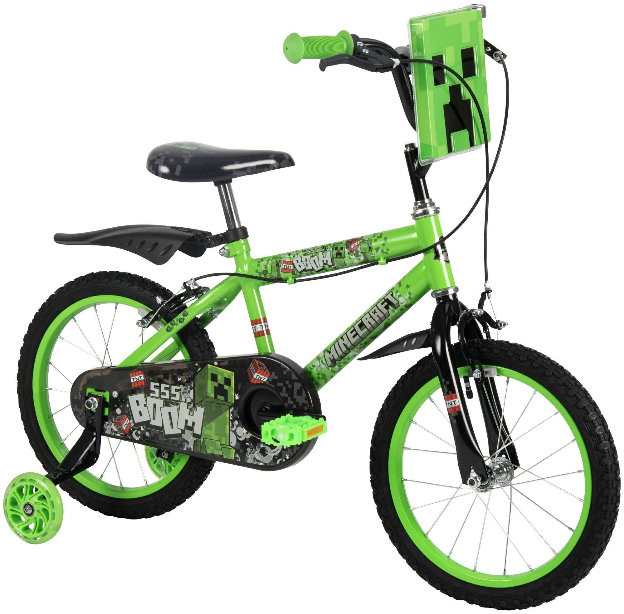 Rower dziecięcy Huffy Minecraft 16" dla chłopca zielono-czarny 4-6 lat