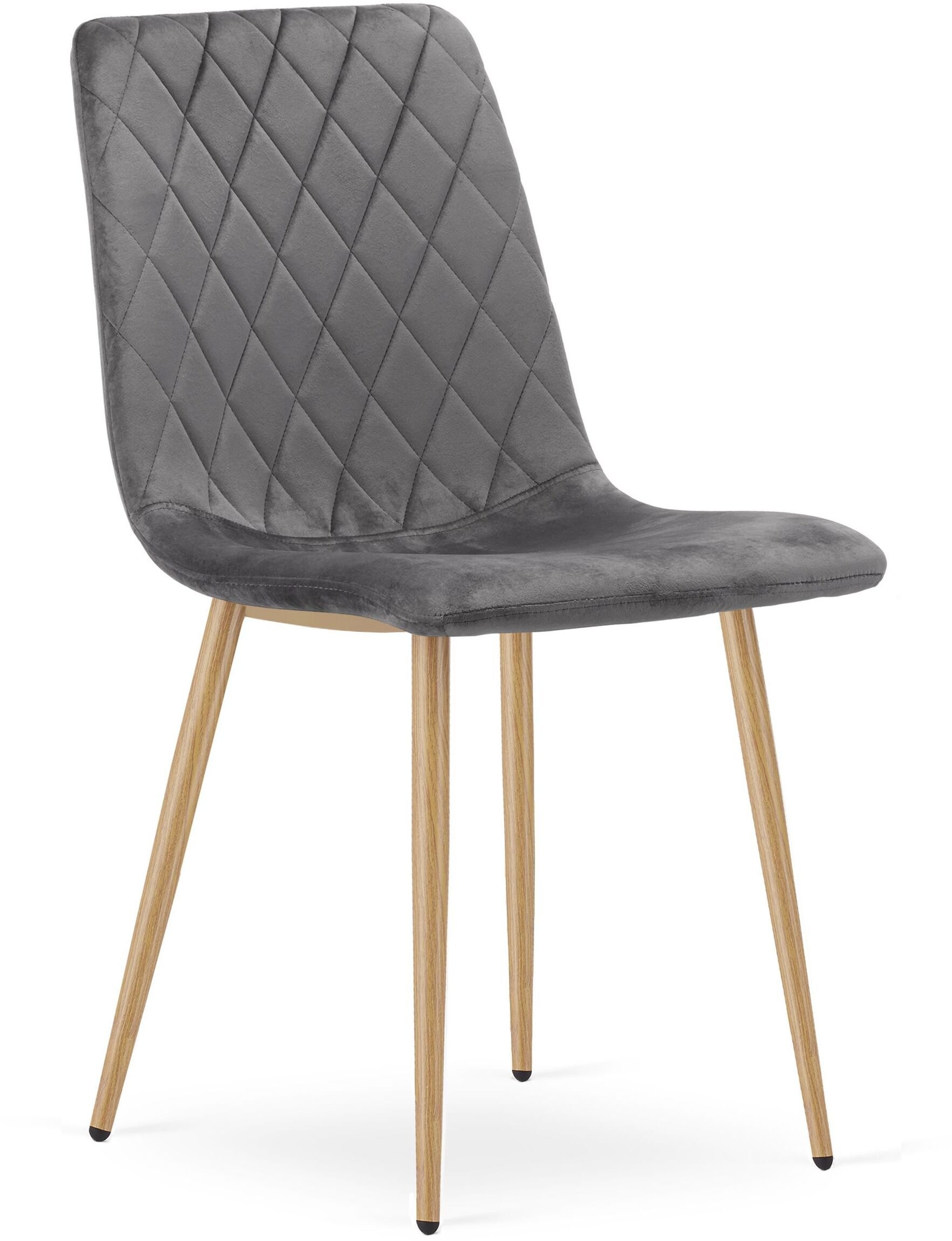 Springos Krzesło upholstered velvet dark gray for the living room dining room