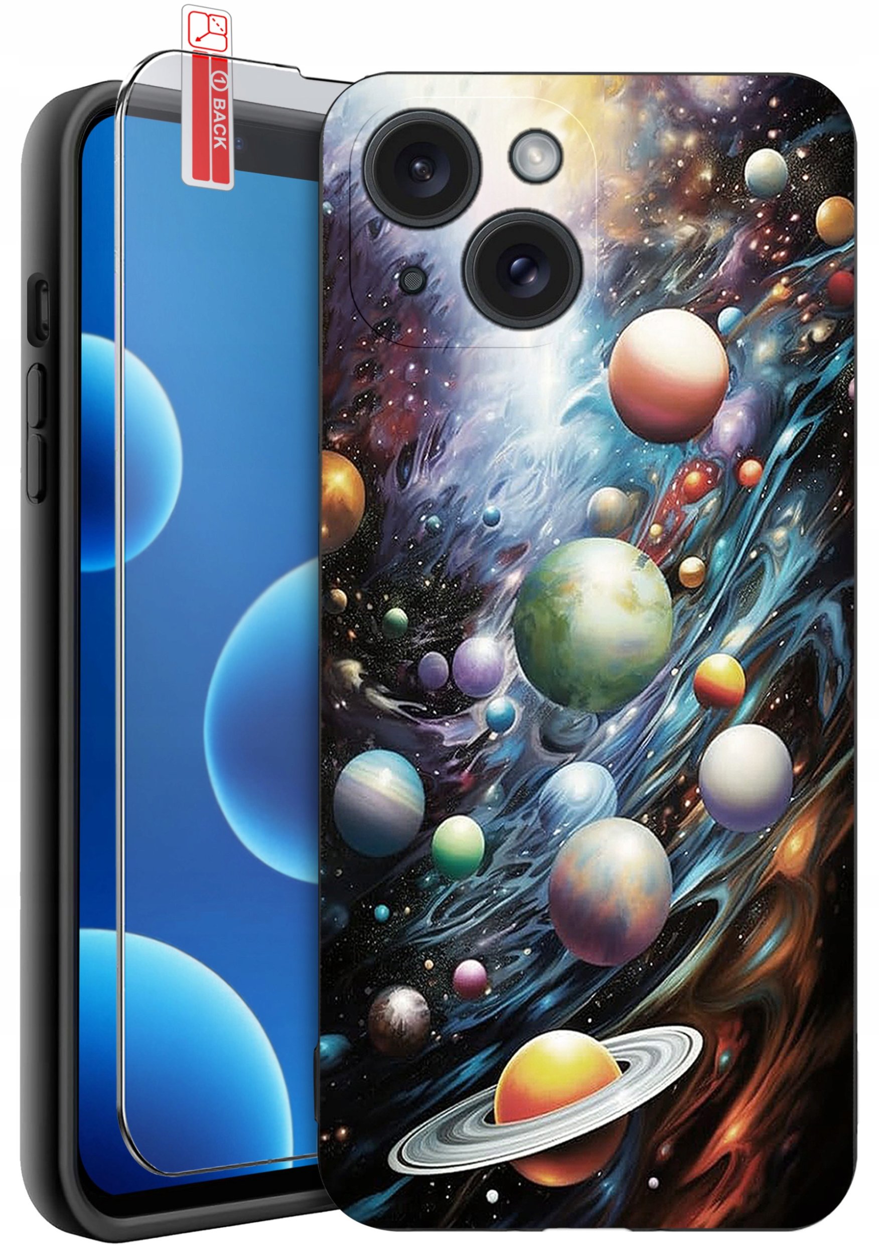 ETUI do iPhone 13 | 14 | WZORY | SILIKONOWE MATT CASE + SZKŁO 9H