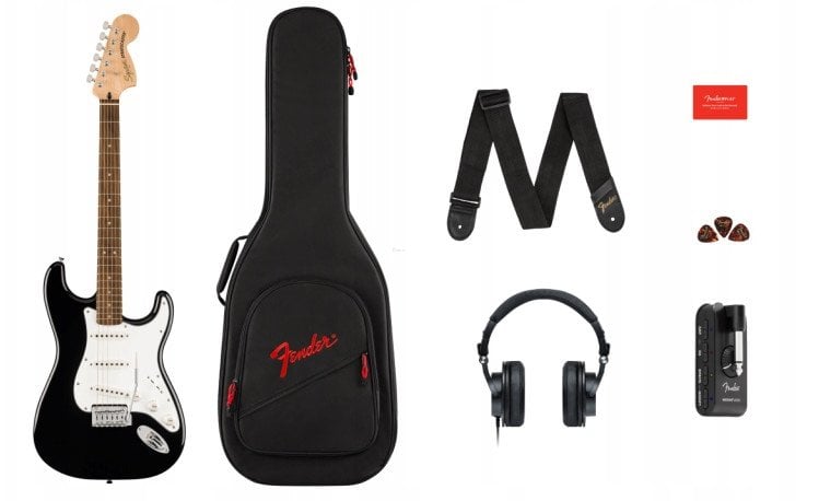 Squier Affinity Stratocaster Mustang Micro Pack, Black