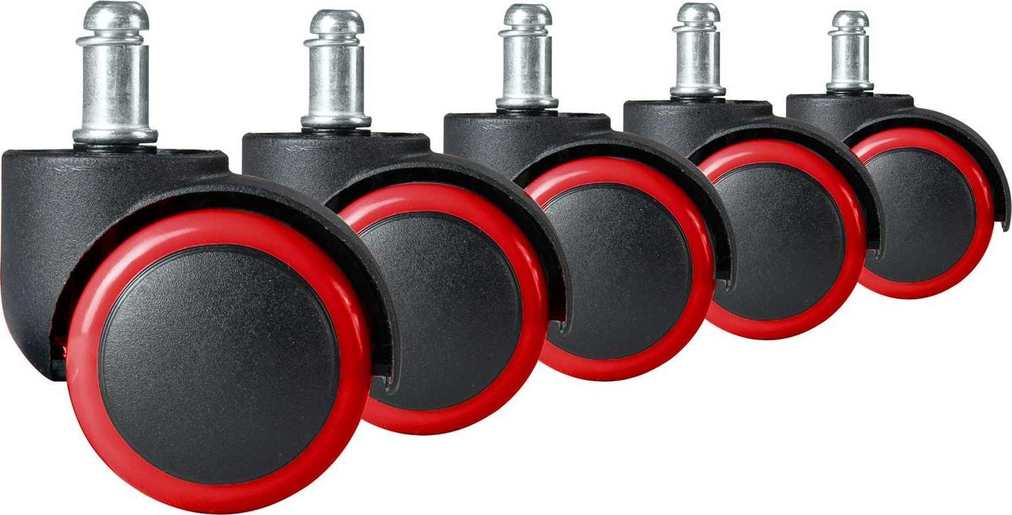 Sofotel kółka do fotela gumowane miękkie 5 szt. czerwone