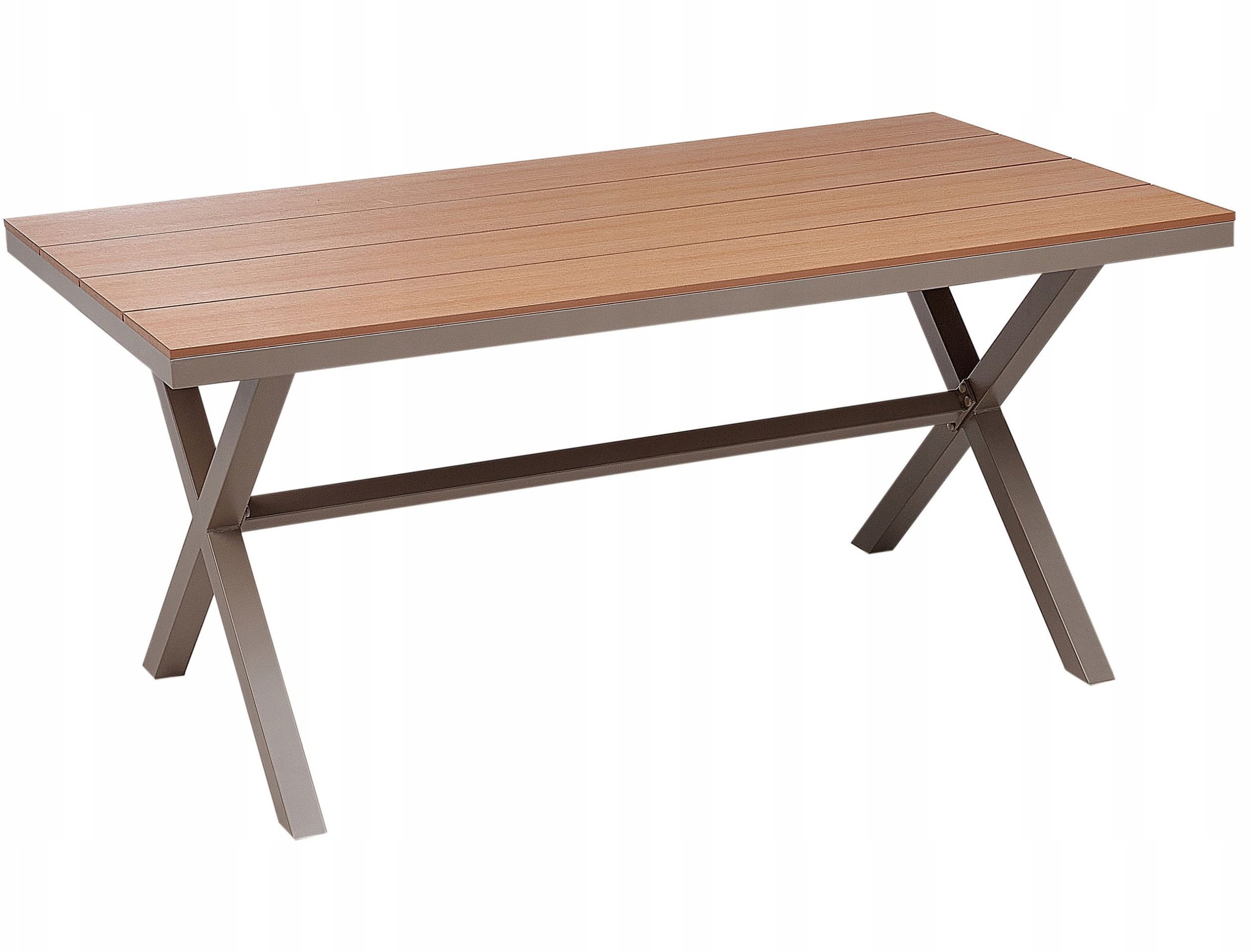 Beliani Stół ogrodowy 160 x 90 cm beżowoszary TIANO