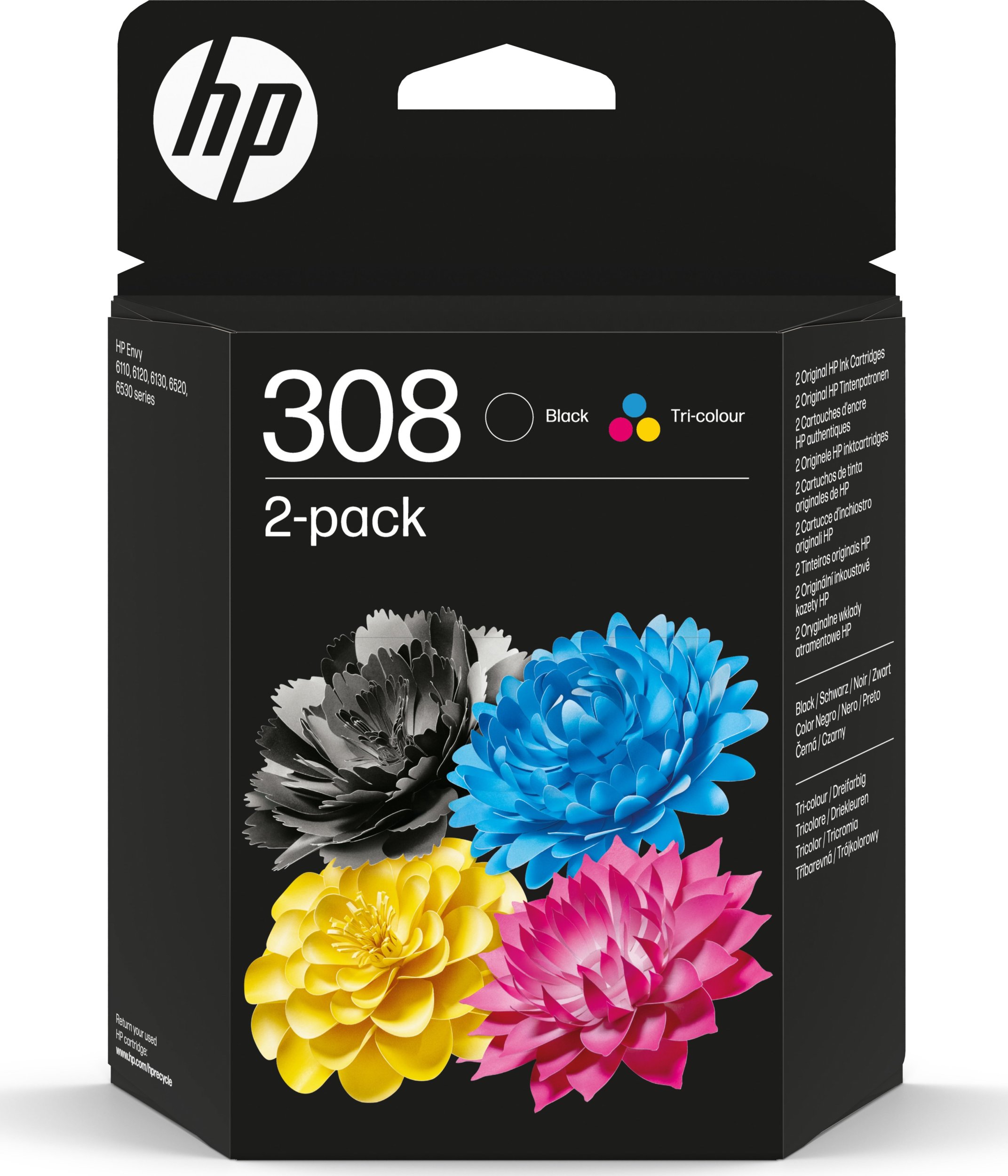 HP oryginalny ink / tusz 6L6S6UE, HP 308, black/color, 160/120s, 2-pack