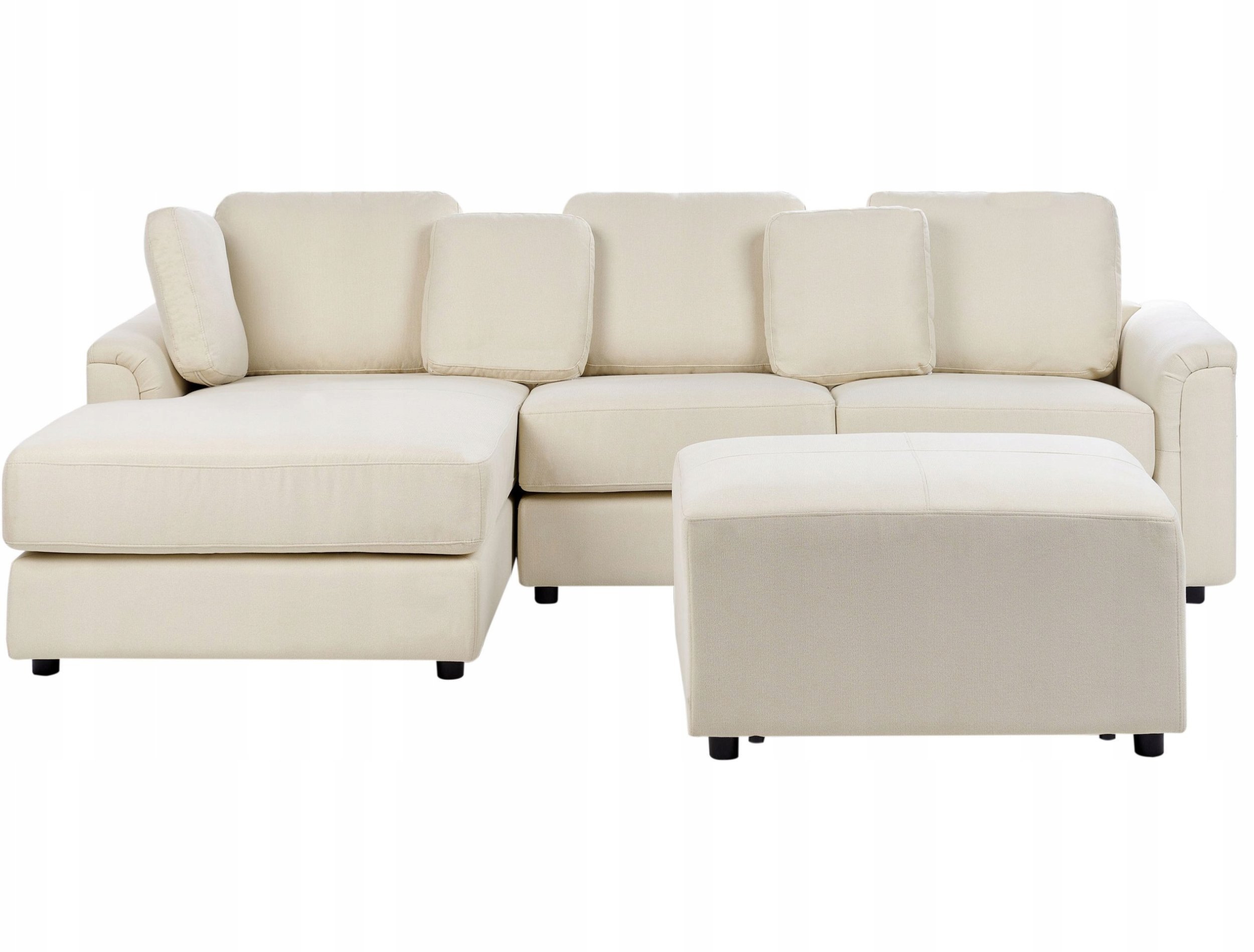 Beliani Narożnik z otomaną prawostronny jasnobeżowy KOHLO