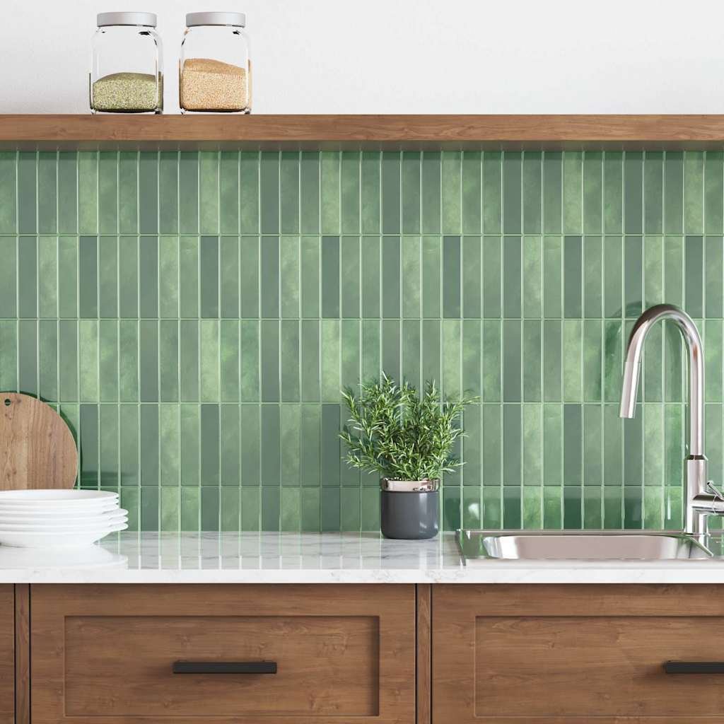 vidaXL Dekoracyjne naklejki 50 pcs Zielony 29 x 22,9 x 0,8 cm