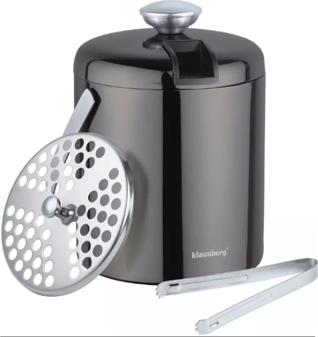Klausberg WIADERKO DO LODU 1.3L + SZCZYPCE POJEMNIK NA KOSTKI LODU KLAUSBERG KB-7656 GRAFITOWY