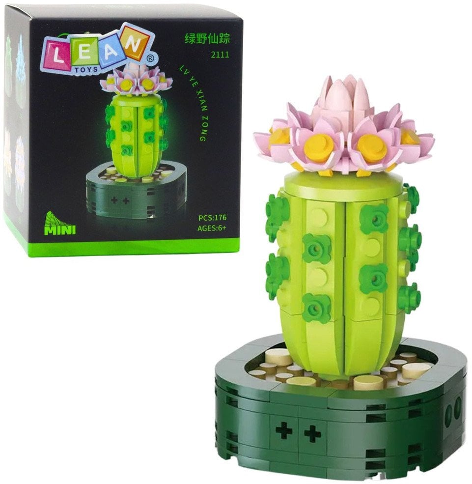 Mini Klocki Konstrukcyjne Kaktus Z Różowym Kwiatem 176 el. LEAN TOYS