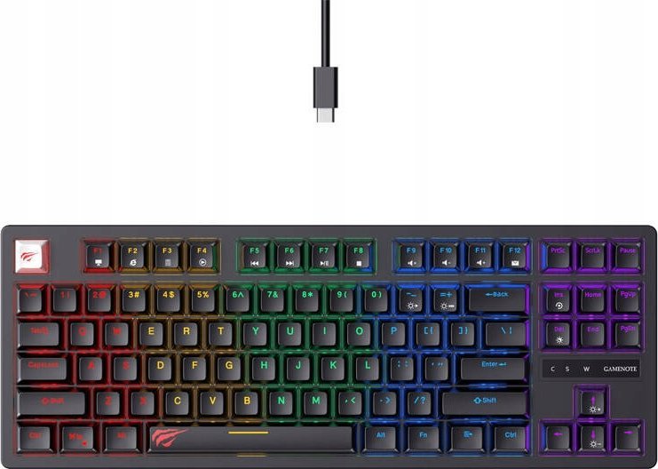 Przewodowa klawiatura gamingowa RGB HAVIT KB892L (czarna)