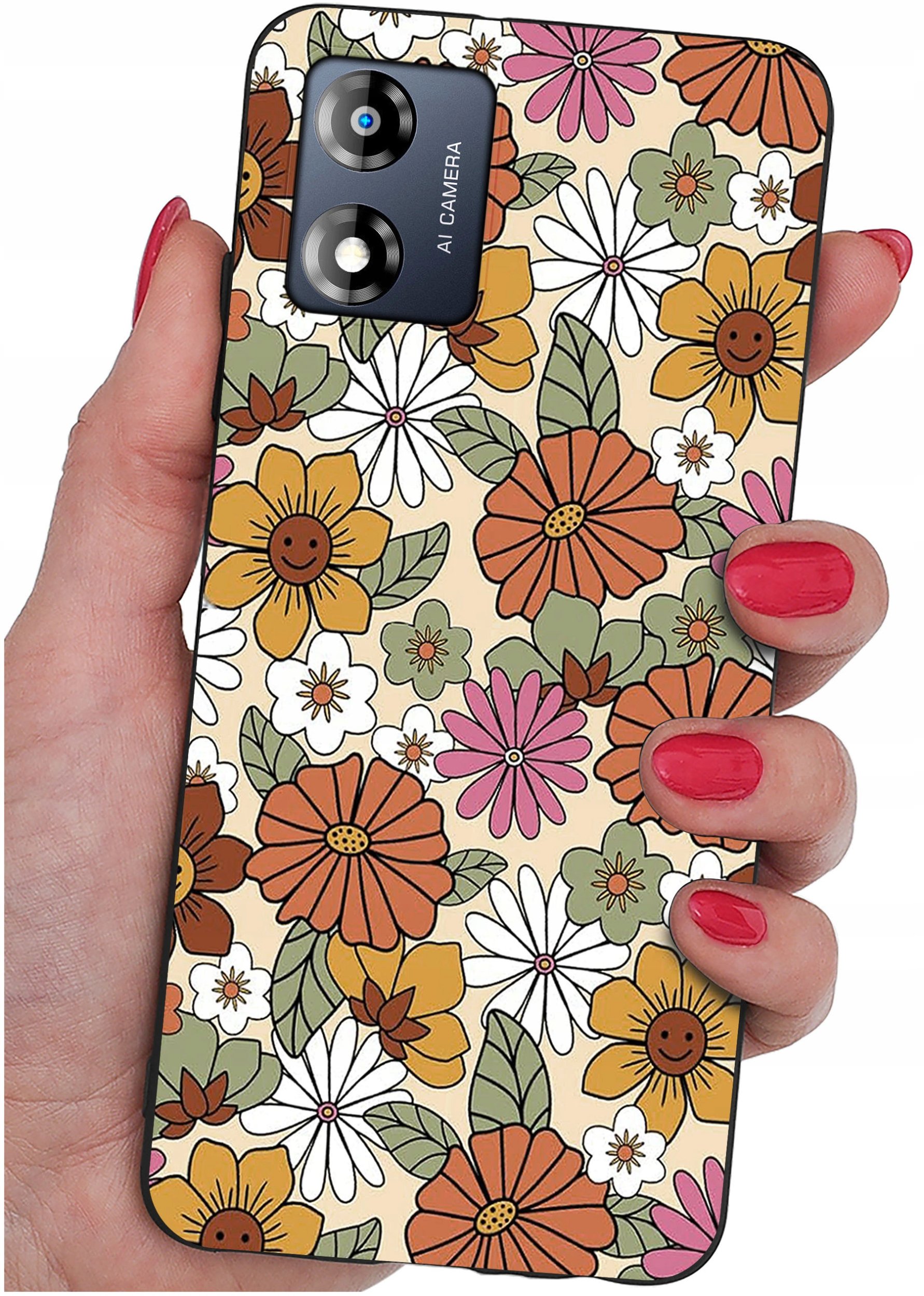 Etui do Motorola Moto E13 WZORY |SILIKONOWE MATT CASE + SZKŁO 9H