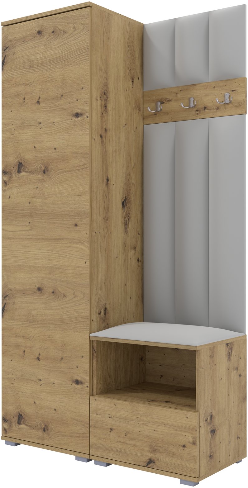 Tapicerowana garderoba Nela I LUX w kolorze dąb artisan i tkaninie Trinity 32