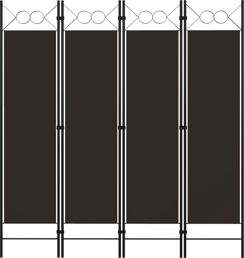 vidaXL Parawan 4-panelowy, brązowy, 160 x 180 cm