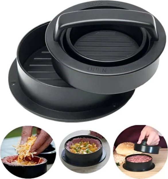 Wyciskarka Do Burgerów, Zestaw Do Formowania, Tworzywo Abs, Kolor Czarny