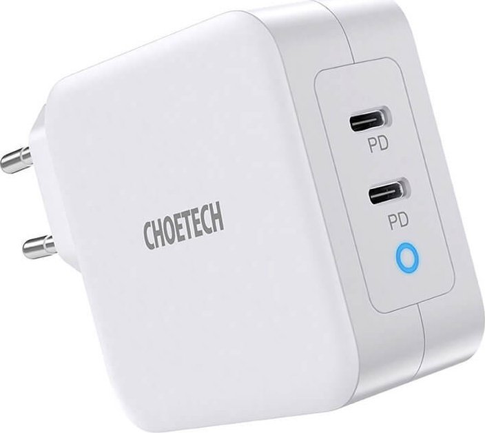 Ładowarka Choetech Kroviklis CHOETECH GaN 2xUSB Type-C: 100W, PD