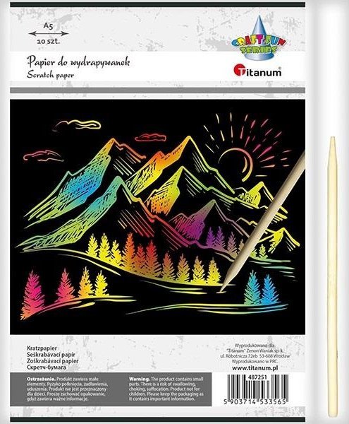 Papier do wydrapywanek 147x210mm czarny 10szt.