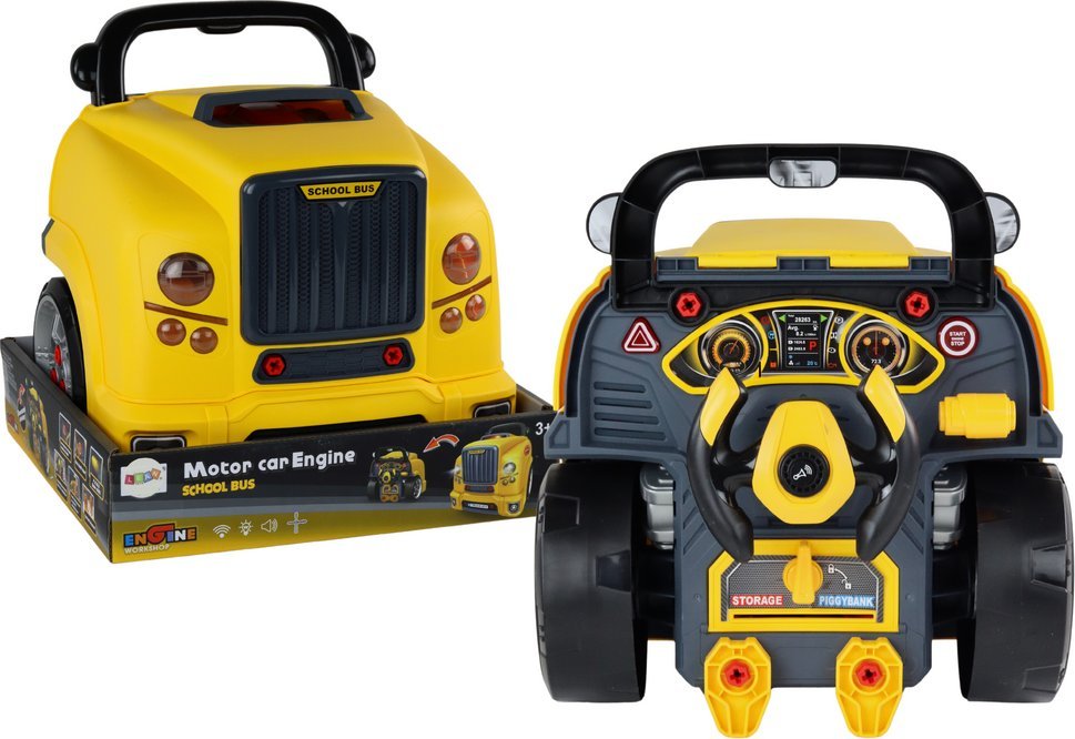 LeanToys Warsztat Silnik Bus Do Rozkręcania Zestaw Majsterkowicza Żółty Autobus