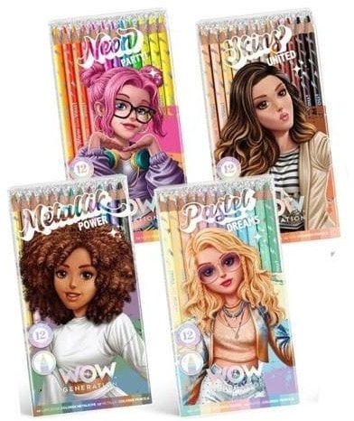 Kids Euroswan Kredki 12 kolorów WOW MIX