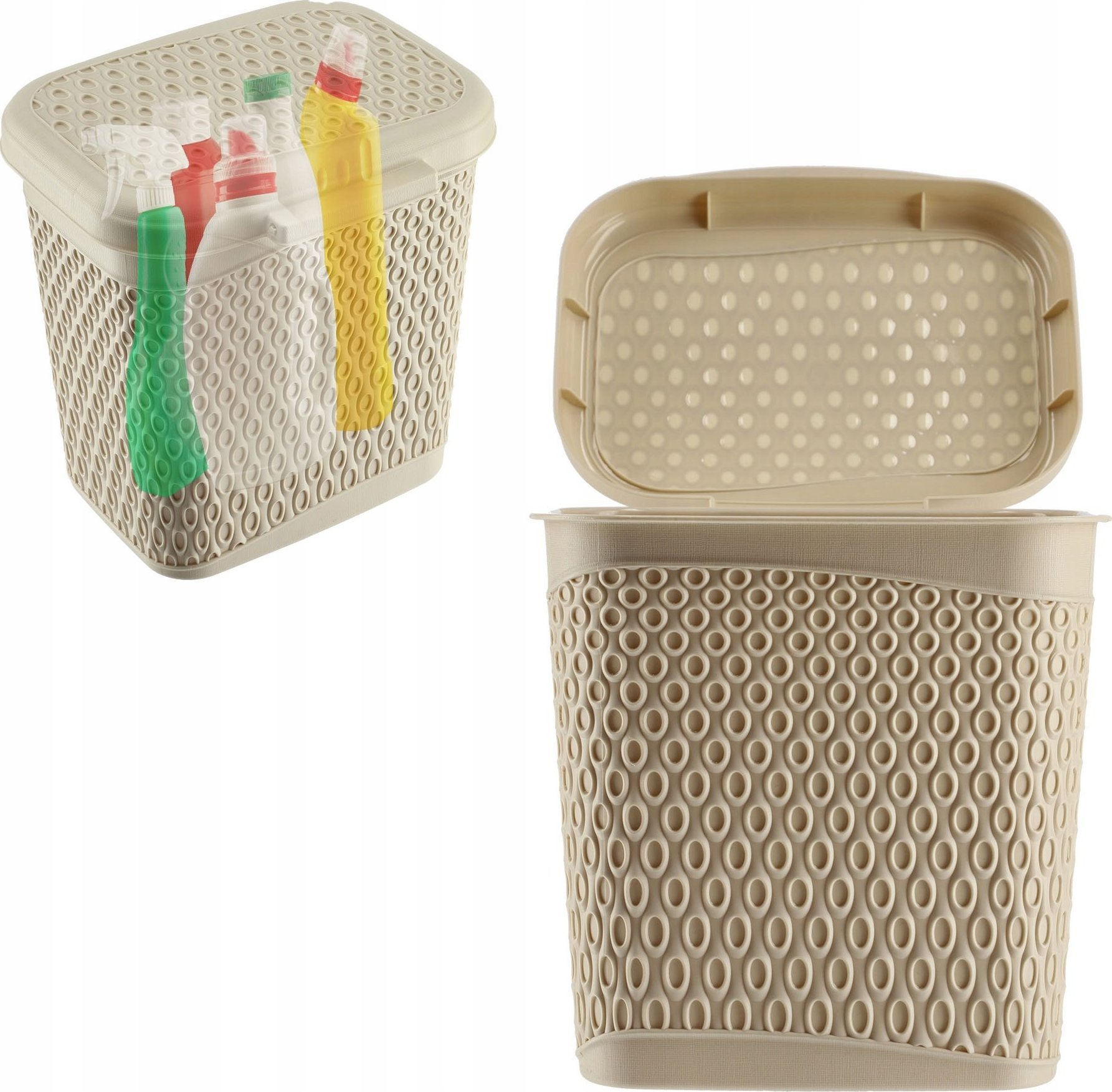 Kadax KADAX Pojemnik Na Proszek Do Prania 6L Kapsułki Detergenty Pudełko Beżowy