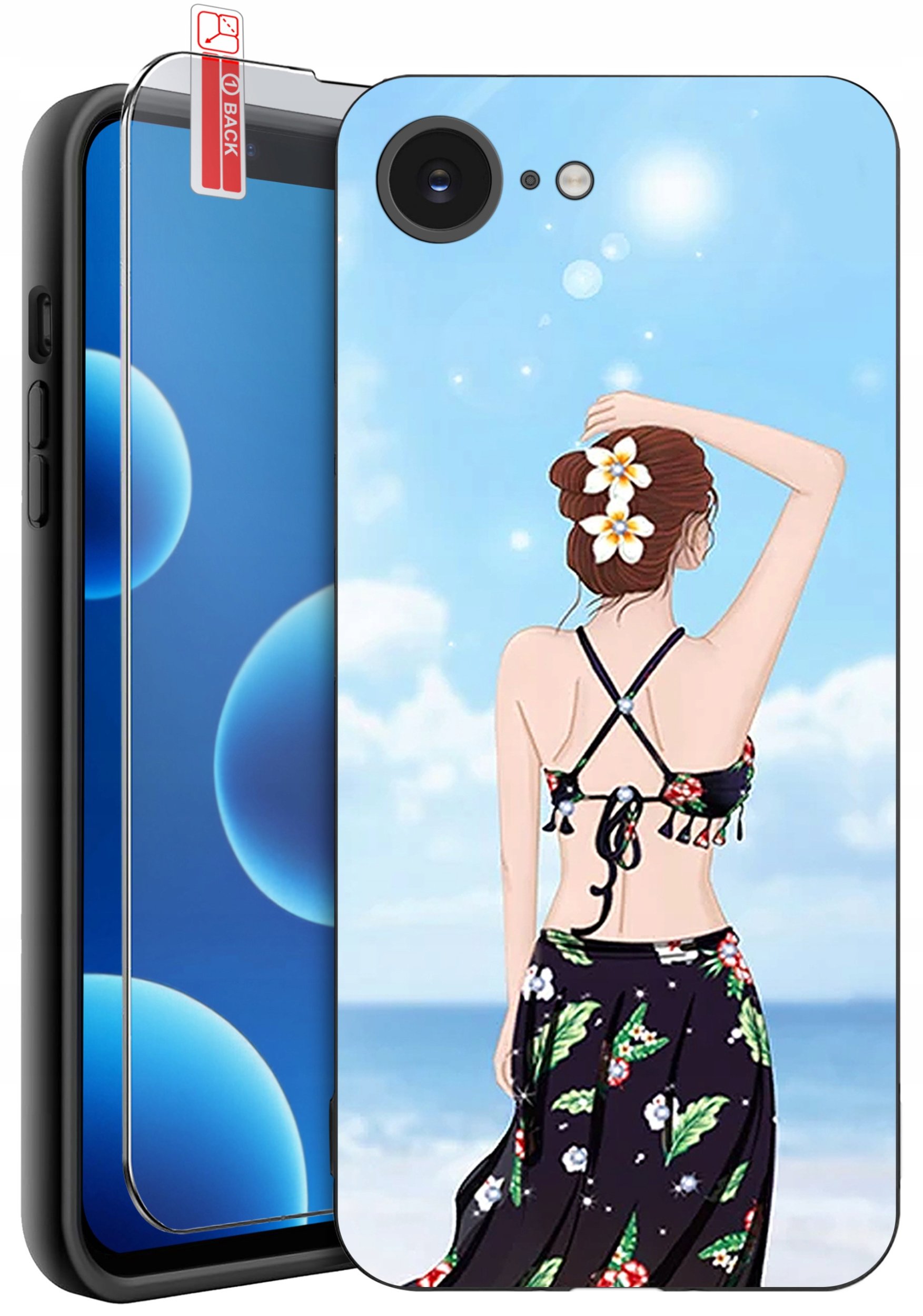 ETUI do iPhone 16e | WZORY | SILIKONOWE MATT CASE + SZKŁO 9H