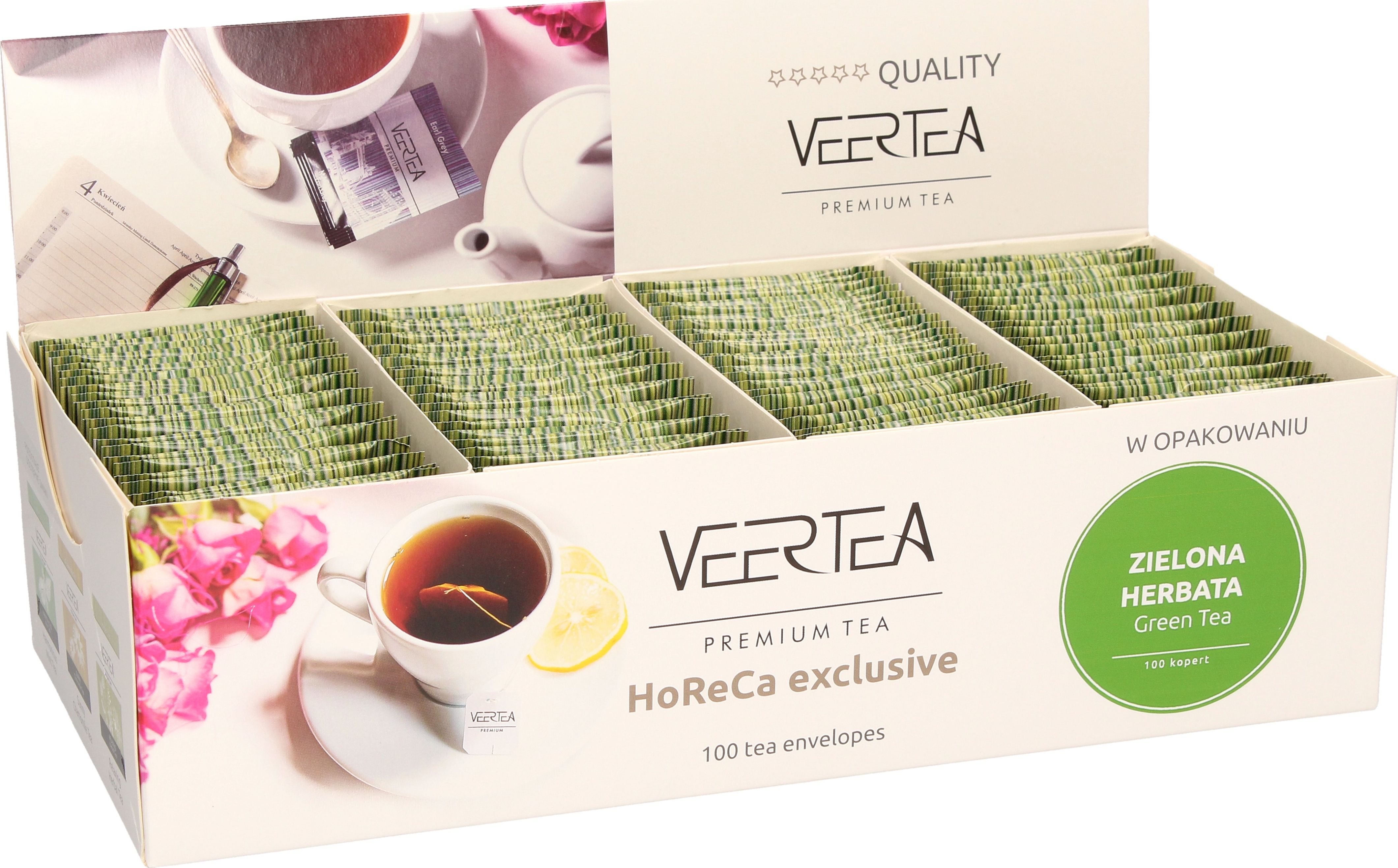 VEERTEA PREMIUM 100 kopert GREEN TEA 1,5g