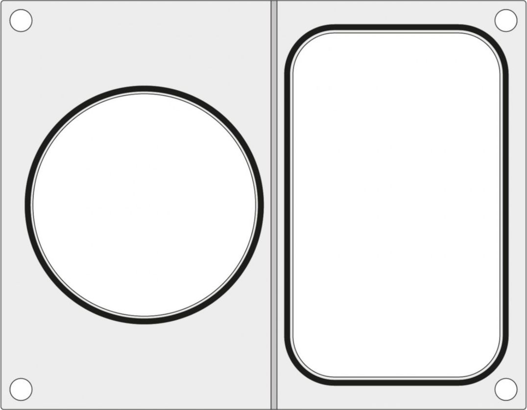 Hendi Matryca forma do zgrzewarek BOKAMA na tackę bez podziału 178x113 mm + pojemnik śr. 115 mm - Hendi 805947 Matryca forma do zgrzewarek BOKAMA na t