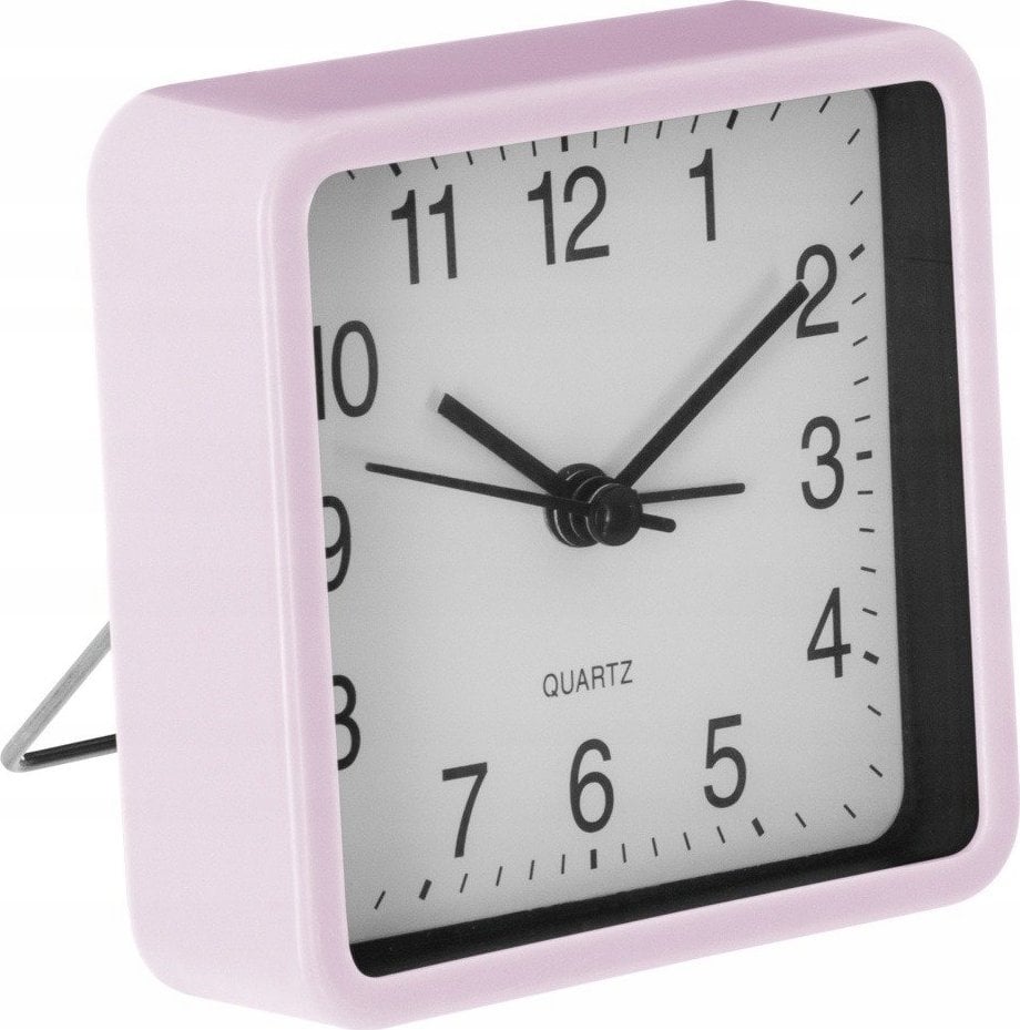 Atmosphera Cichy zegar stołowy do sypialni, budzik z mechanizmem QUARTZ, kolor różowy