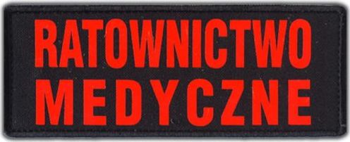 Polska Firma Emblemat RATOWNICTWO MEDYCZNE FLUO na rzepie 13 x 5 cm