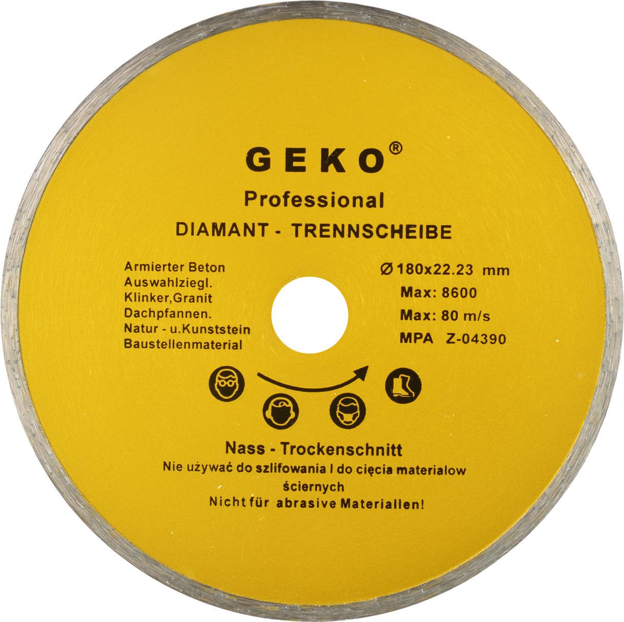 Geko tarcza diamentowa 180mm x 22,23 pełna (G00243)