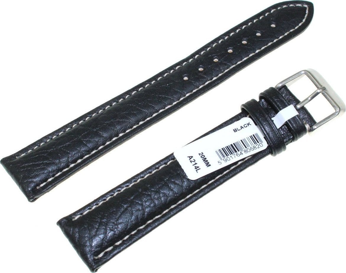 Chermond Skórzany pasek do zegarka Chermond 20 mm A214L.20 czarny XXL