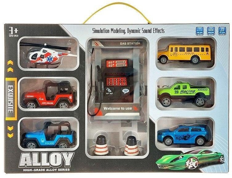 Zestaw aut metalowych z dźwiękiem 33,5x22,5x6cm