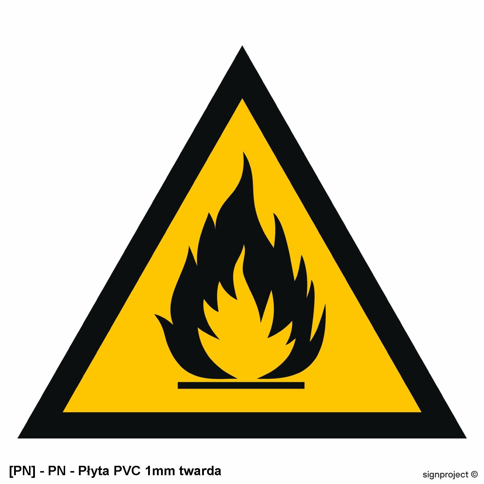 JA003 - Ostrzeżenie przed substancjami łatwopalnymi 100x100