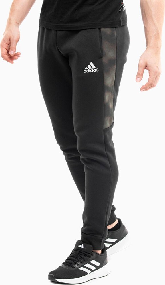 Adidas Spodnie męskie adidas Essentials Camo Print Fleece Pant czarne HL6929 S