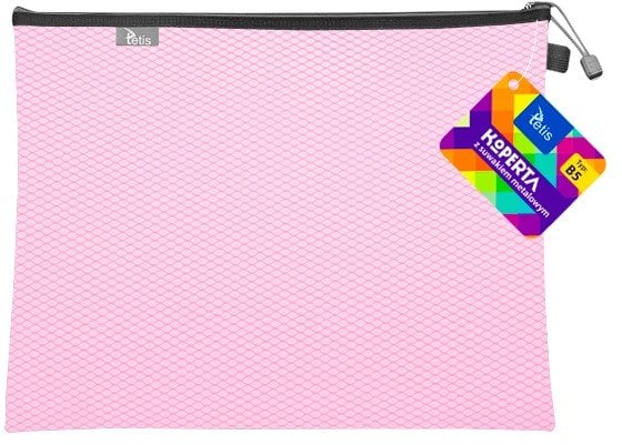 Koperta B5 z suwakiem metalowym różowa BT608-R tetis