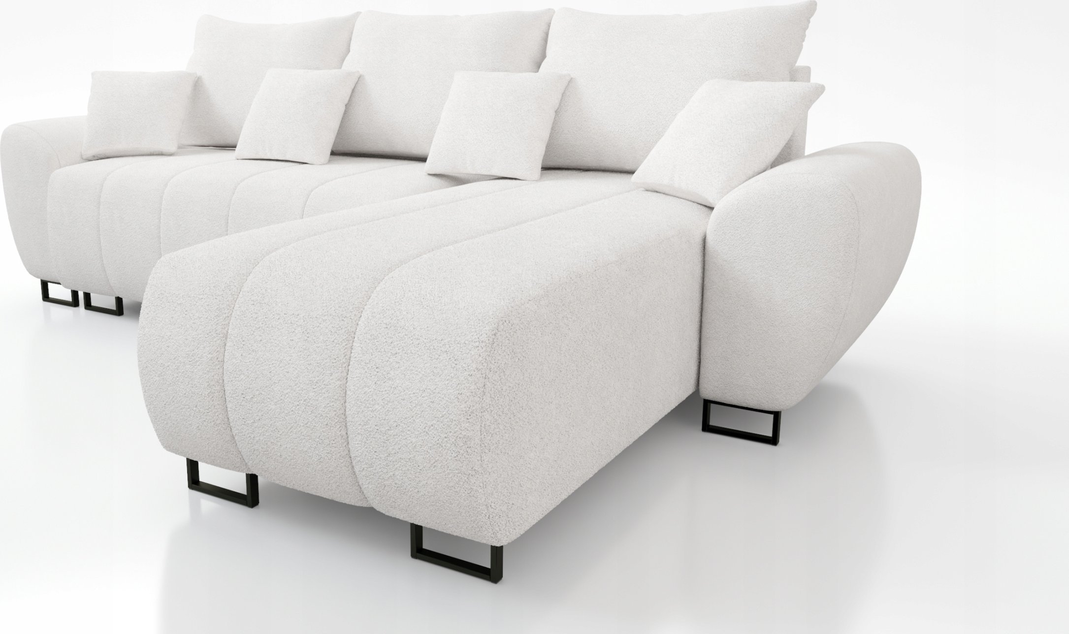 NOWOCZESNY NAROŻNIK ROZKŁADANY RAGNAR L FUNKCJA SPANIA SPRĘŻYNY FALISTE