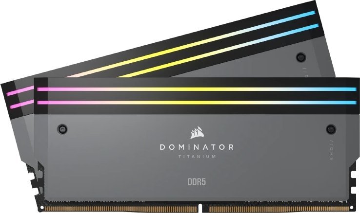 Pamięć Corsair Dominator Titanium RGB, DDR5, 32 GB, 6000MHz, CL30 (CMP32GX5M2B6000Z30)