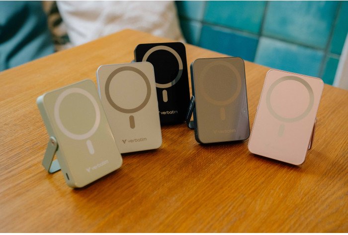 Powerbank Verbatim Powerbank Charge 'n' Go Magnetic Wireless with Stand 10000mAh USB-C PD 3.0 Pink