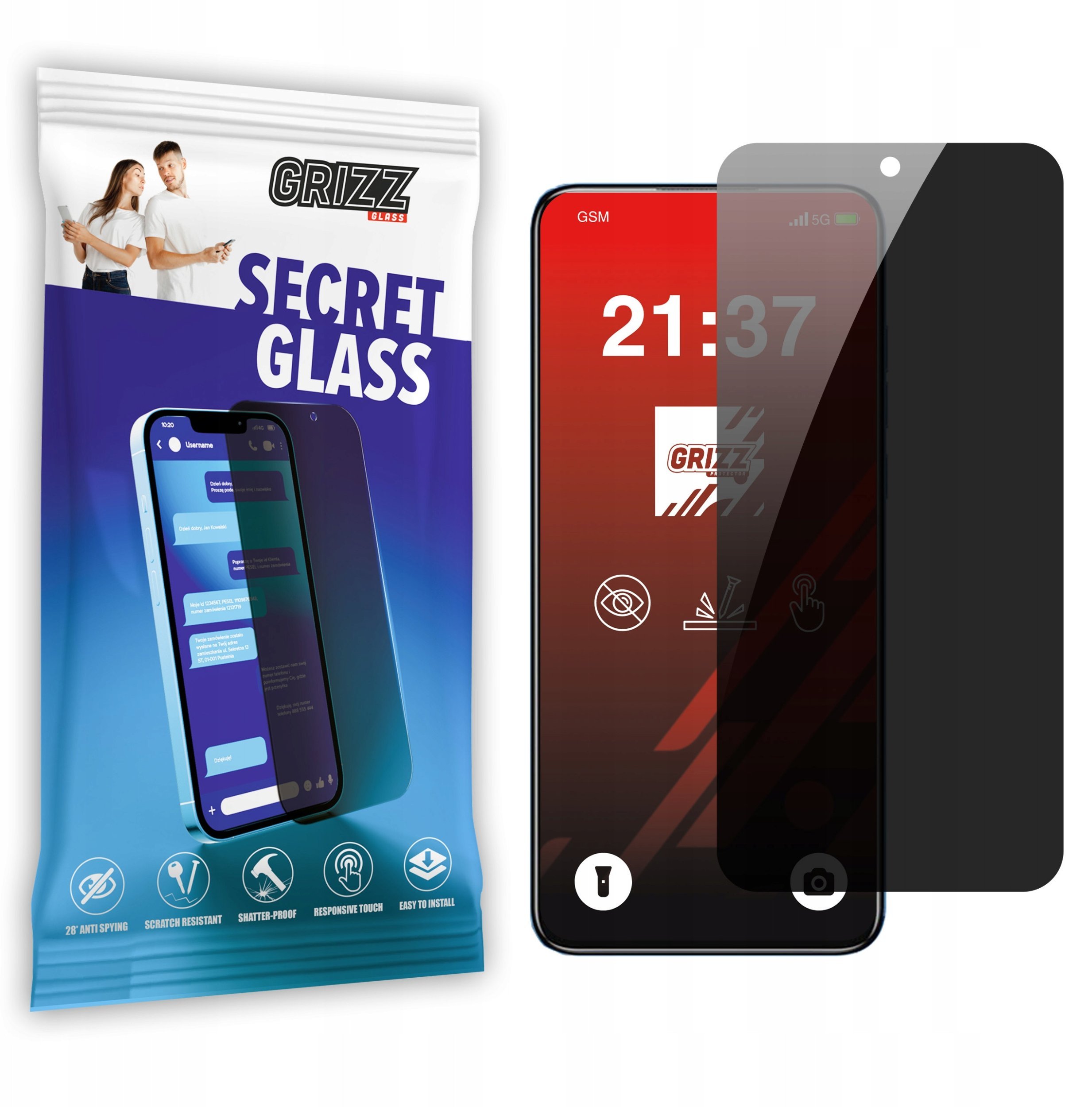Szkło prywatyzujące GrizzGlass SecretGlass do Oukitel C57S