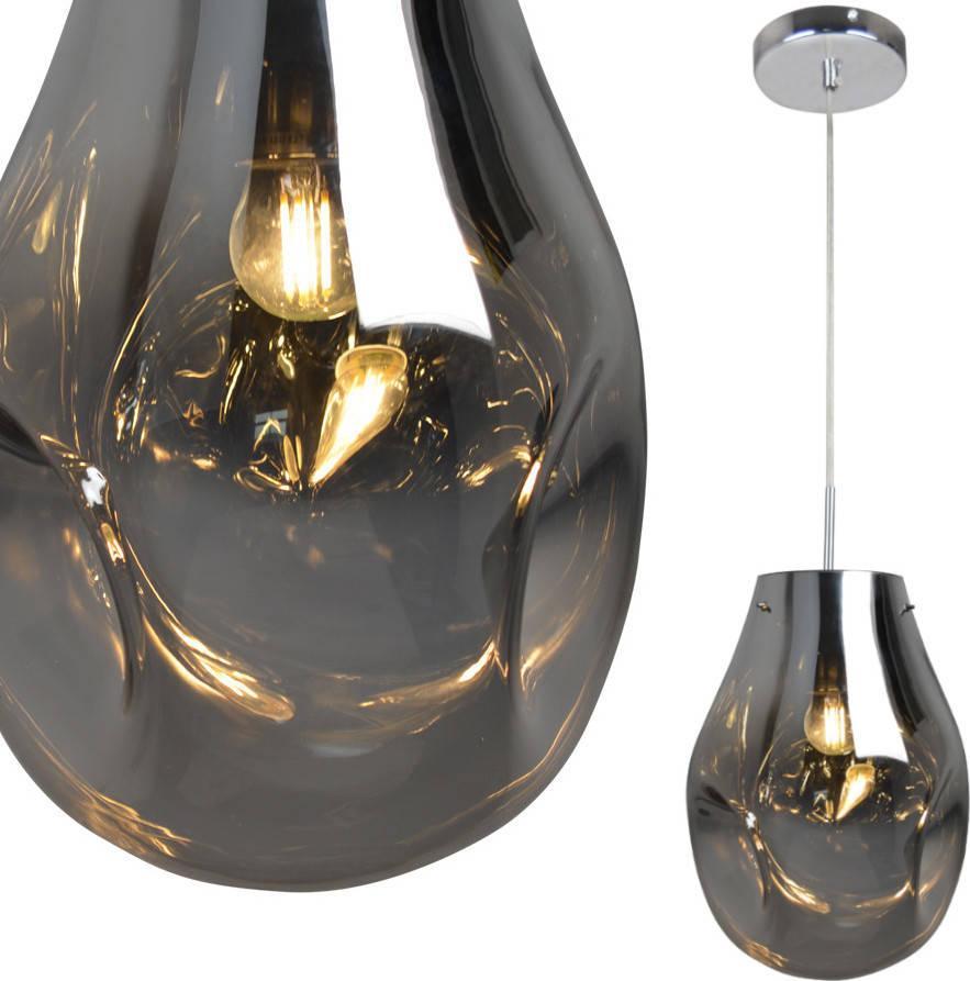 Lampa wisząca Polux LAMPA wisząca KIMBERLY 316271 Polux szklana OPRAWA loftowy zwis chrom