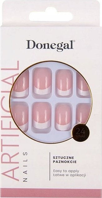 Donegal Sztuczne paznokcie french manicure kwadrat