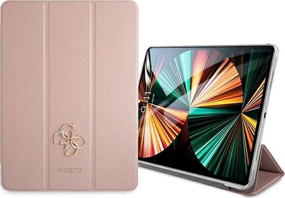 Etui na tablet Guess Etui GUIC12PUSASPI Apple iPad Pro 12.9 2021 (5. generacji) Book Cover różowy/pink Saffiano Collection