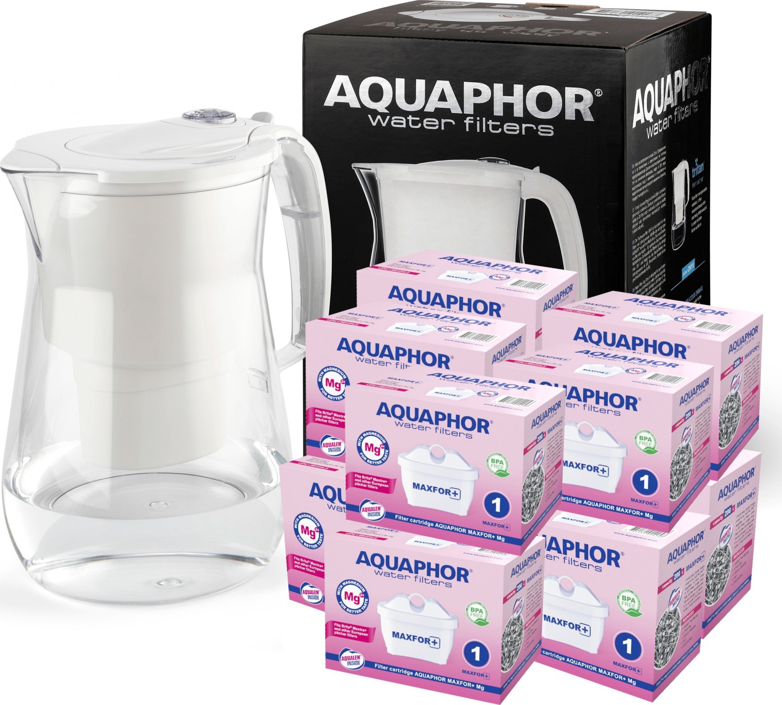 Dzbanek filtrujący Aquaphor DZBANEK FILTRUJĄCY AQUAPHOR ONYX + 10x WKŁAD B-25 MAXFOR MAGNEZ+