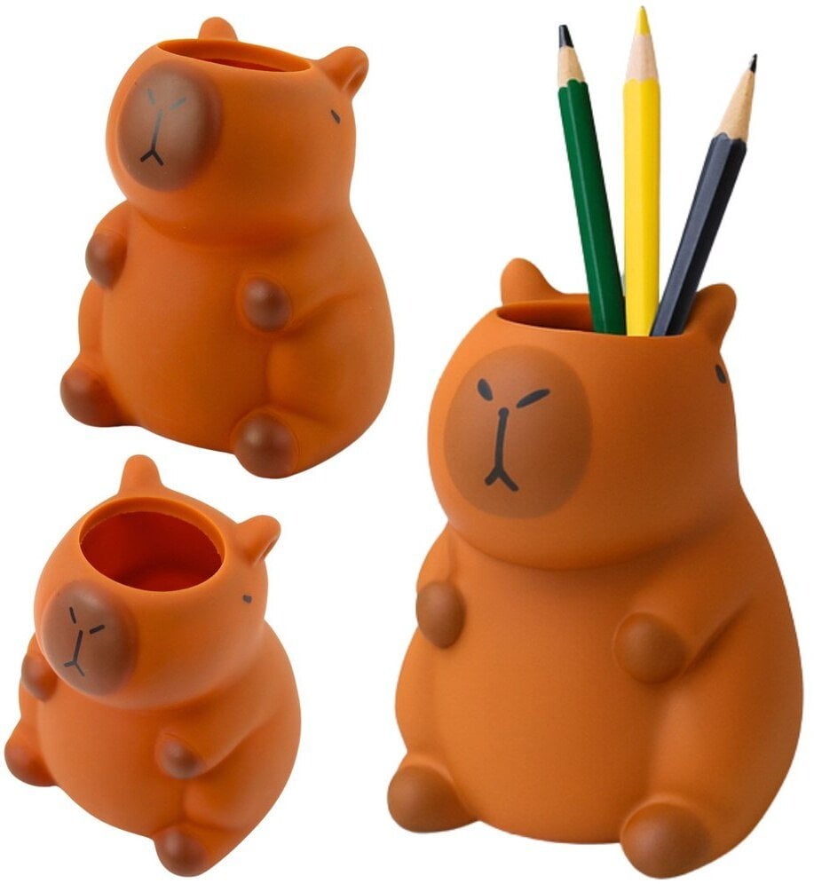 Pojemnik Na Długopisy Kapibara Figurka Organizer Brązowa 10 x7 cm