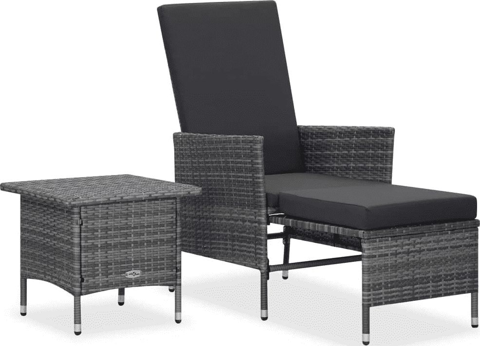 vidaXL VidaXL 2-cz. zestaw wypoczynkowy do ogrodu, poduszki, rattan PE, szary