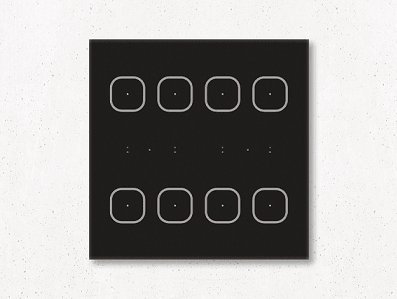 ELKO EP iNELS 8-kanałowy przycisk szklany, czarny GSB3-80/B