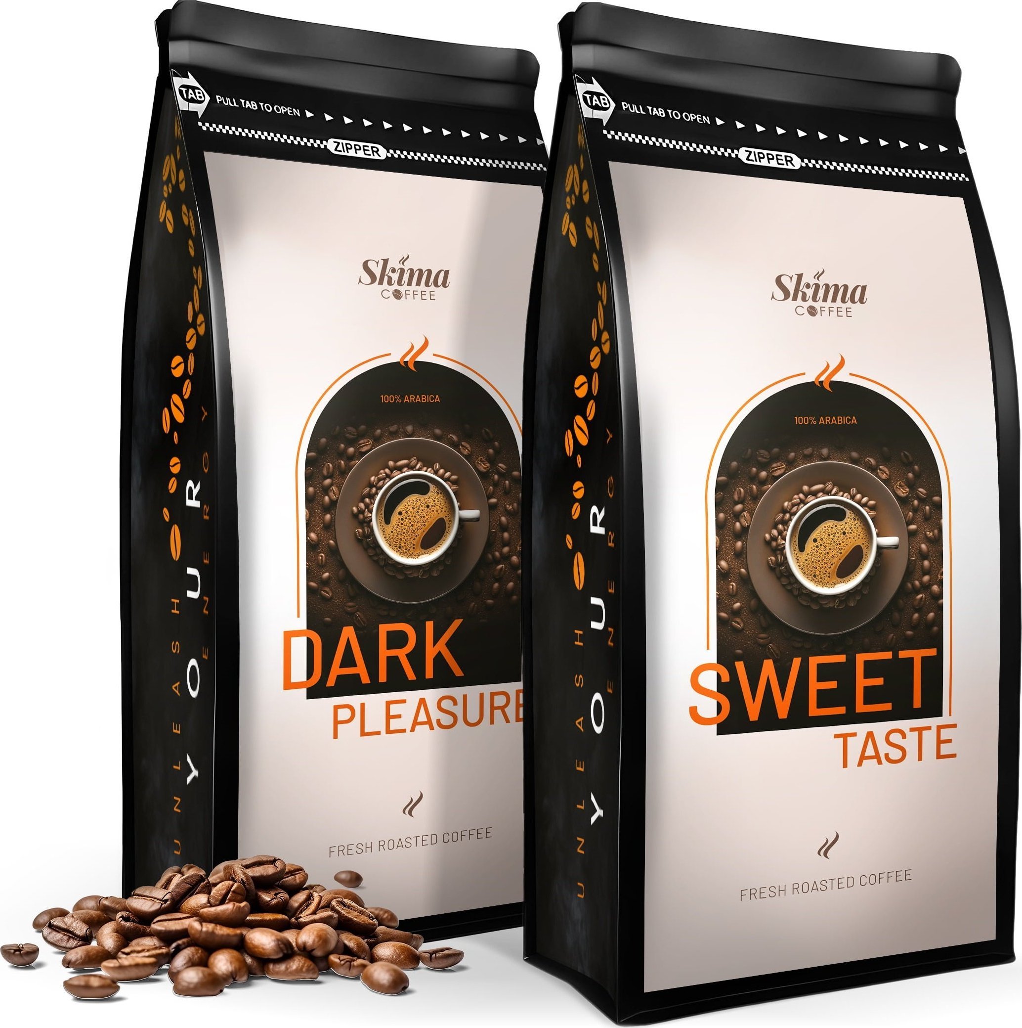 Kawa ziarnista SkimaCoffee Zestaw Kawa ziarnista 1kgX2 SWEET TASTE/DARK PLEASURE Świeżo Palona do ekspresu