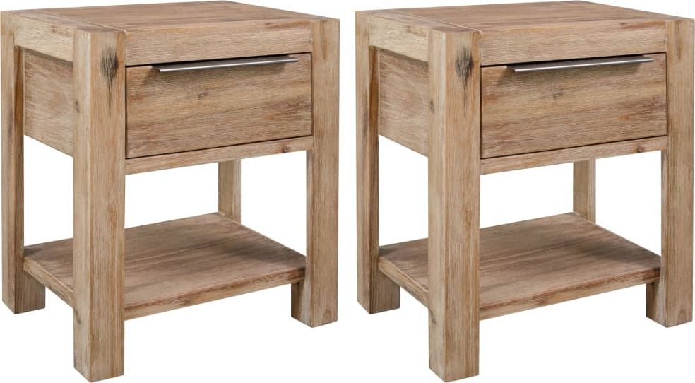 vidaXL Szafki nocne z szufladami 2 szt. 40x30x48 cm drewno akacjowe VidaXL