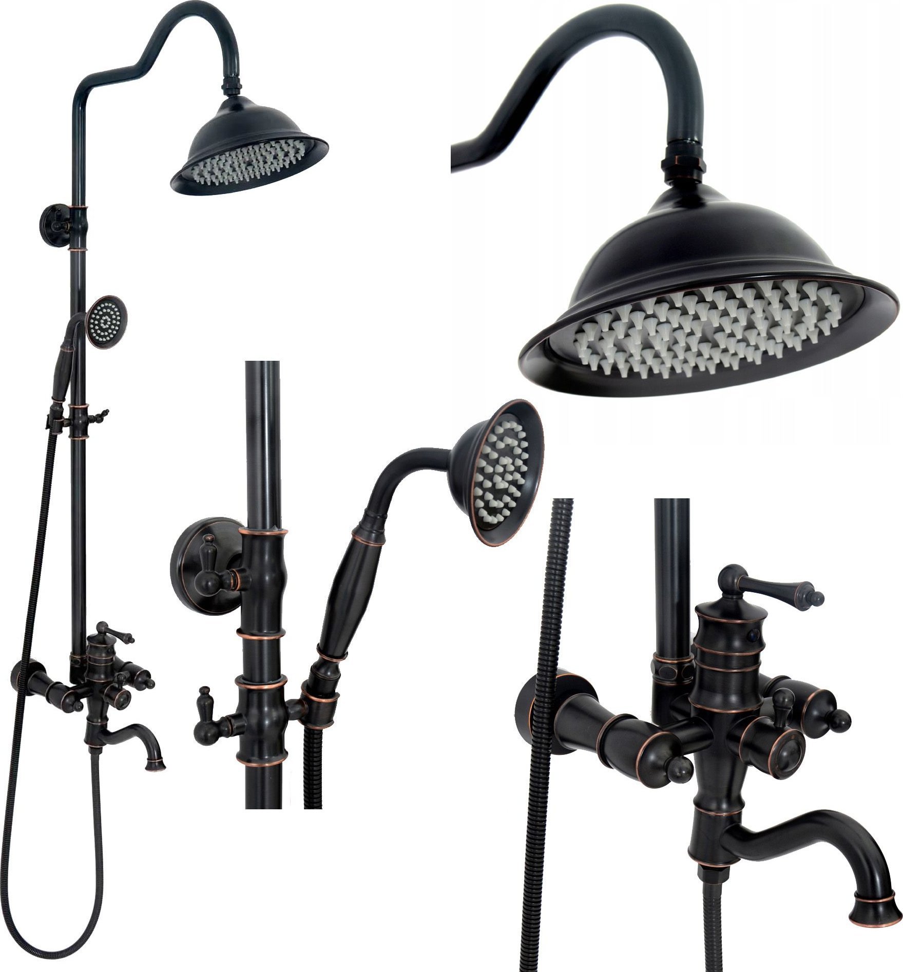 Zestaw prysznicowy Rea REA-P2367 VINTAGE OLD BLACK ZESTAW NATRYSKOWY Z BATERIĄ // N.REA.NAT-VINTAGE