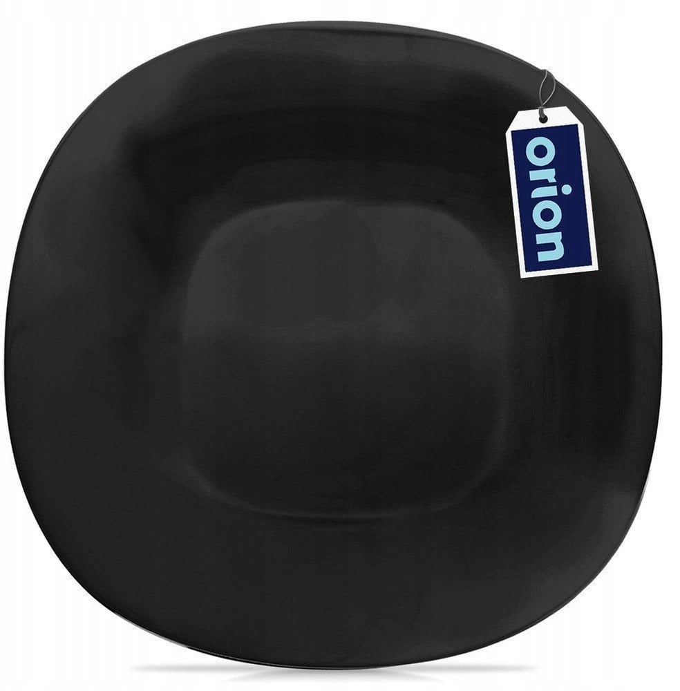 Talerz obiadowy płytki szklany czarny LUNA 26,5 cm